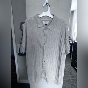 American Eagle Men’s Knit Button Down Shirt Size Large Beige Like New